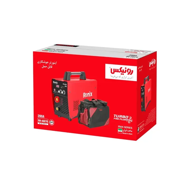 جعبه رنگی بسته بندی اینورتر جوشکاری رونیکس 200 آمپر مدل RH-4607K